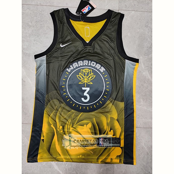 Camiseta Golden State Warriors Jordan Poole NO 3 Ciudad 2022-23 Negro